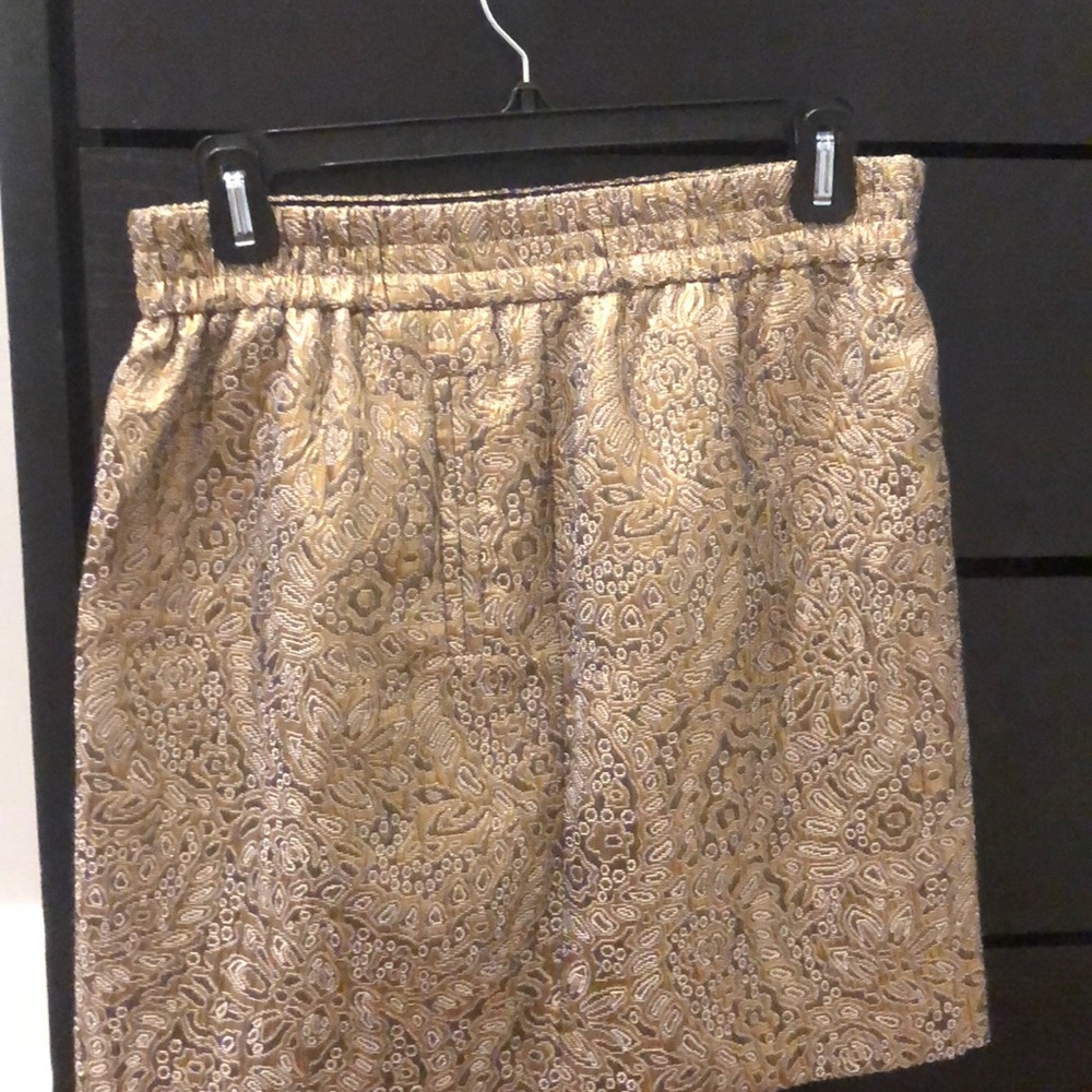 Loft Gold Jacquard skirt